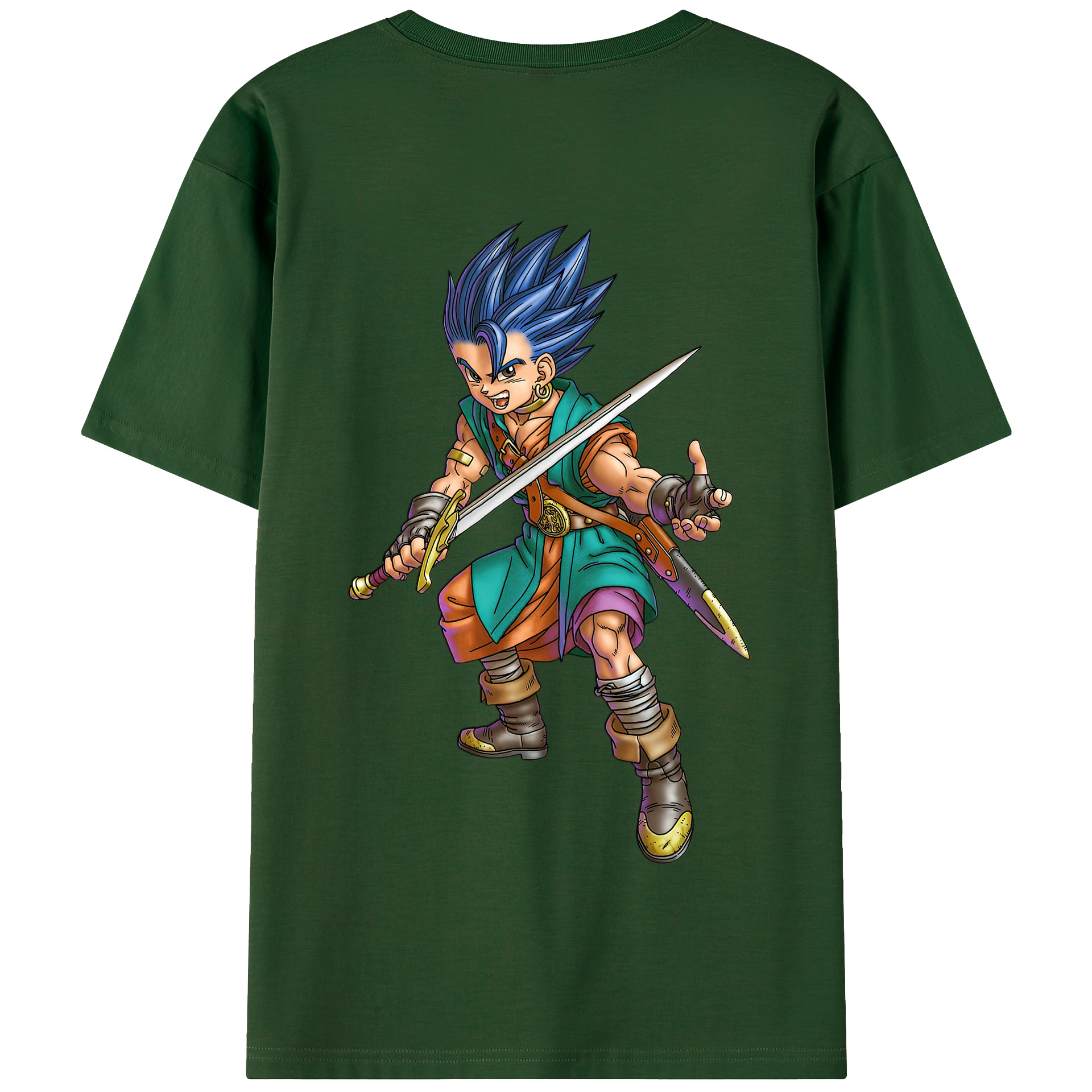 （画像用） ドラゴンクエスト Doragon Kuesuto Dragon Quest 綿100％半袖Tシャツ（背面プリント）